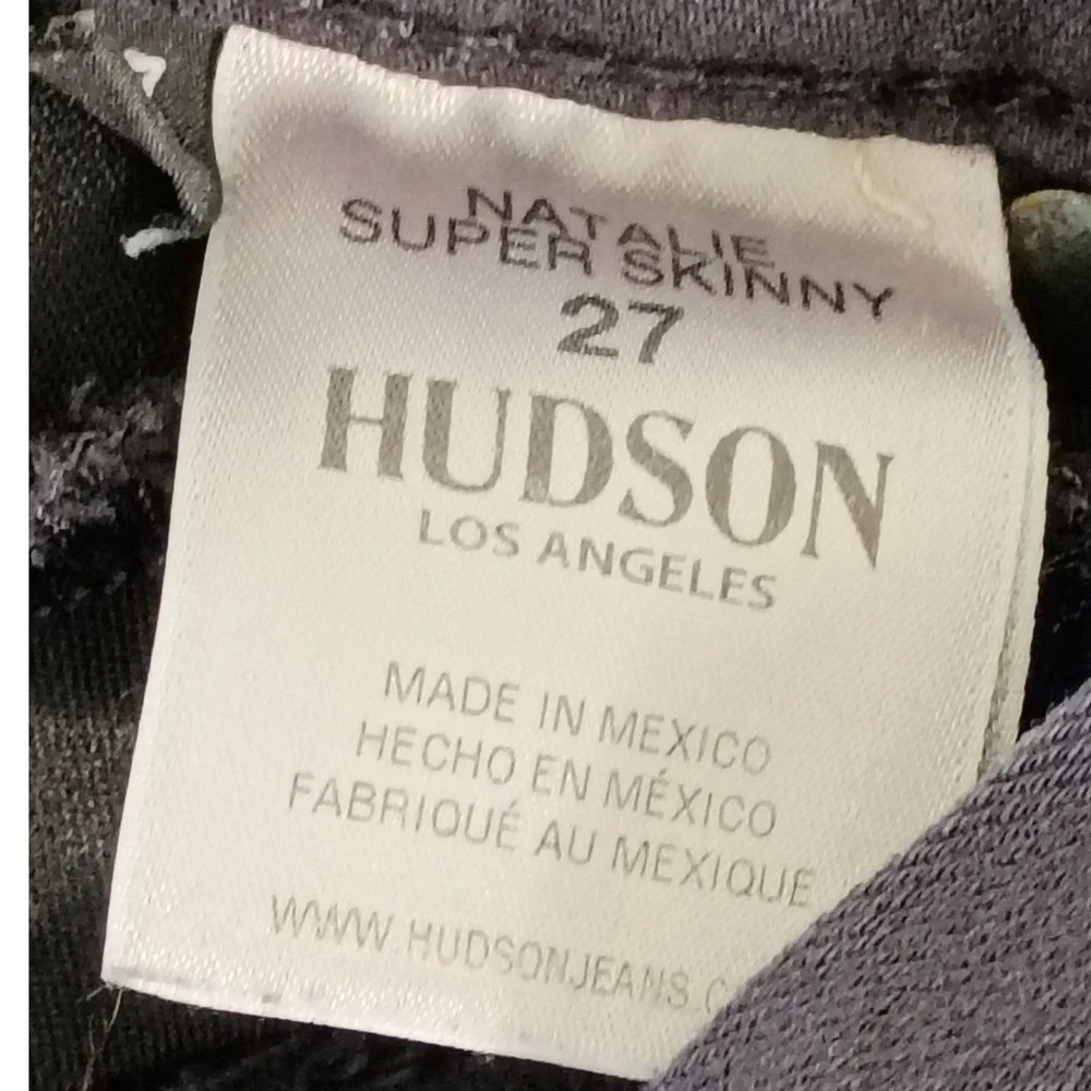 Hudson Natalie Ankle Skinny Jeans Charcoal Mid‎ Rise Size 27 NWT MSRP $195